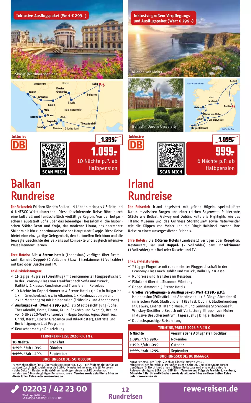 Aktueller Prospekt Rewe Reisen - Reiseprospekt - von 29.05 bis 26.06.2026 - strona 12 - produkty: Alwa, Bad, buch, deutschsprachige reiseleitung, dusche, eis, Elektro, elle, Guinness, harman, inklusivleistungen, LG, mac, Mode, monte, natur, Persona, Rana, reis, rel, rezept, rum, Ti, tisch, uhr, whiskey