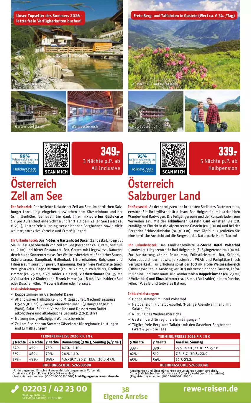 Aktueller Prospekt Rewe Reisen - Reiseprospekt - von 29.05 bis 26.06.2026 - strona 38 - produkty: alkohol, alkoholische getränke, auer, axe, Bad, bett, Brei, buch, burger, dessert, dusche, eis, elle, ente, Fahrrad, Garten, getränk, getränke, inklusivleistungen, Kinder, kräuter, Liege, natur, reis, rum, rwe, salat, salz, steiner, suppe, suppen, Ti, uhr, vorspeise, wellnessbereich, ZTE