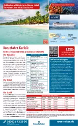 Gazetka promocyjna Rewe Reisen - Reiseprospekt - Gazetka - ważna od 26.06 do 26.06.2026 - strona 21 - produkty: alkohol, alkoholische getränke, angebot, angebote, asti, balkonkabine, bett, bier, buch, Cap, cocktail, cocktails, drink, drinks, dusche, eis, elle, fanta, fenster, flasche, frucht, fruchtsäfte, getränk, getränke, gin, inklusivleistungen, kreuzfahrten, Laufen, meerblickkabine, pflanze, pflanzen, Philips, pool, reis, reiseverlauf, rel, säfte, Thea, Ti, tisch, uhr, wasser, wein, weine