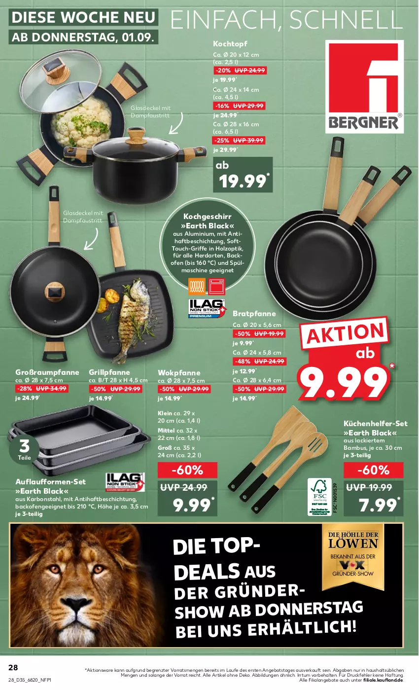 Aktueller Prospekt Kaufland - von 01.09 bis 07.09.2022 - strona 28 - produkty: angebot, angebote, aust, backofen, bambus, bratpfanne, decke, Deckel, Fahrrad, Fahrradtasche, Garten, geschirr, Glasdeckel, grill, Grillpfanne, herdarten, Holz, Kochtopf, kräuter, kräutern, küche, Küchen, Küchenhelfer, lack, Löffel, Ofen, pfanne, Pfau, pflanze, pflanzen, Tasche, Ti, topf, wasser, wok, ZTE