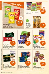 Gazetka promocyjna Tegut - Angebote der Woche - Gazetka - ważna od 23.04 do 23.04.2022 - strona 18 - produkty: after eight, aufstrich, beutel, bio, brot, brotaufstrich, chips, espresso, flakes, Frosties, frucht, früchte, Früchtetee, fruchtgummi, jacobs, jacobs tassimo, kaffee, kaffeekapseln, keks, kitkat, kräuter, lays, lebensmittel, mac, Meßmer, minze, natur, natura, nespresso, nestlé, riegel, salz, schogetten, sim, Smacks, tassimo, tee, Ti, trolli, trolli fruchtgummi