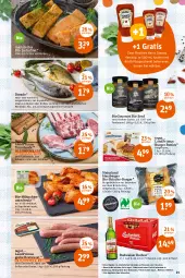 Gazetka promocyjna Tegut - Angebote der Woche - Gazetka - ważna od 23.04 do 23.04.2022 - strona 21 - produkty: alkohol, angebot, angebote, aqua, beko, Berger, bio, braten, bratwurst, brötchen, budweiser, burger, dekoration, Dorade, eis, ente, filet, fisch, flasche, Fondue, getränk, getränke, grill, grobe bratwurst, heinz, herzberger, ideal zum braten, ideal zum grillen, ketchup, lachs, lachsfilet, landprimus, marinade, natur, naturland, paprika, schwein, senf, Ti, tisch, tomato ketchup, wein, wurst