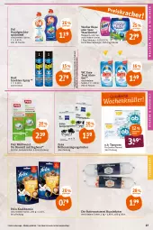 Gazetka promocyjna Tegut - Angebote der Woche - Gazetka - ważna od 23.04 do 23.04.2022 - strona 27 - produkty: aktiv gel, beutel, bio, biozidprodukte, Brille, eis, ente, felix, flasche, geschirr, geschirrspülmittel, megaperls, Meister, müllbeutel, O.b., pely, pril, procomfort, Rauch, Reinigung, reinigungstücher, reis, rwe, sekt, spee, spülmittel, Stier, Tampon, tampons, Ti, tierbedarf, tücher, waschmittel, wc ente