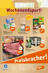 Gazetka promocyjna Tegut - Angebote der Woche - Gazetka - ważna od 23.04 do 23.04.2022 - strona 28 - produkty: alkohol, angebot, angebote, auer, bio, dekoration, drucker, Engel, ente, exquisa, exquisa frischkäse, frischkäse, frischkäsezubereitung, Fulda, getränk, getränke, Käse, kerze, landprimus, lebensmittel, melitta, pils, pilsener, pril, pute, putenbrust, rezept, rezepte, saft, spargel, steiner, Ti, uhr, warsteiner