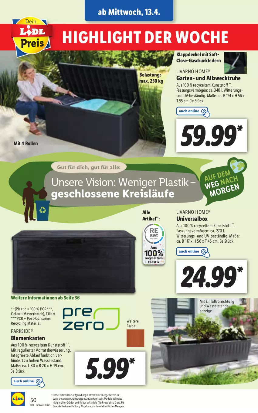 Aktueller Prospekt Lidl - Aktionsprospekt - von 11.04 bis 16.04.2022 - strona 50 - produkty: angebot, asti, blume, blumen, Clin, decke, Deckel, dell, drucker, eis, elle, Engel, Garten, kerze, Mode, papier, Parkside, reis, Ria, Ti, wasser, weck, ZTE