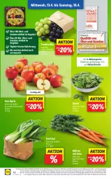 Gazetka promocyjna Lidl - Aktionsprospekt - Gazetka - ważna od 16.04 do 16.04.2022 - strona 40 - produkty: Abtei, aktionspreis, angebot, bio, discount, eis, frucht, magazin, möhren, obst, Pak Choi, reis, spinat, Ti, trauben, und gemüse