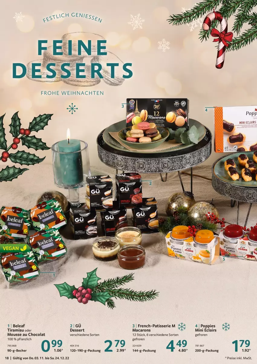 Aktueller Prospekt Selgros - Gourmet Highlights - von 03.11 bis 24.12.2022 - strona 18 - produkty: Becher, cola, dessert, eis, mac, Macarons, mousse, Mousse au Chocolat, Popp, reis, tee, Ti, tiramisu, weihnachten