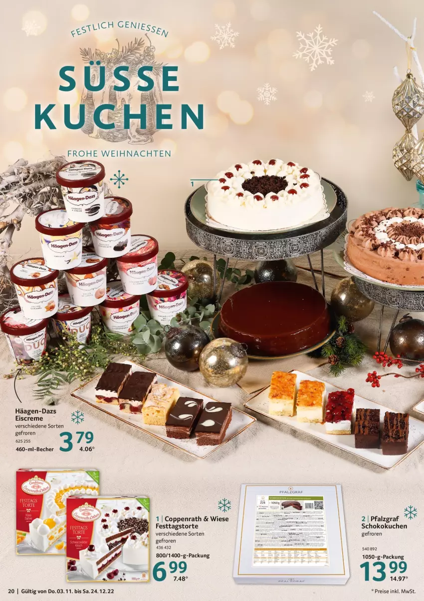 Aktueller Prospekt Selgros - Gourmet Highlights - von 03.11 bis 24.12.2022 - strona 20 - produkty: Becher, coppenrath, creme, eis, eiscreme, häagen-dazs, kuchen, reis, schoko, Ti, torte