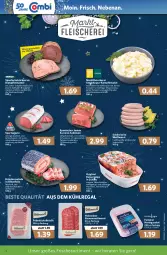 Gazetka promocyjna Combi - Prospekte - Gazetka - ważna od 31.12 do 31.12.2021 - strona 4 - produkty: apfel, auer, aus dem kühlregal, Bau, Bauer, eis, elle, fleisch, Fleischerei, frühstücksfleisch, gewürz, Gewürzmischung, gin, hering, Herings, holsteiner, Kaiser, Kaisersülze, kartoffel, kartoffelsalat, kräuter, kräutern, kühlregal, lachs, mac, Mantel, mayonnaise, Mett, mettwurst, natur, regal, ring, salami, salat, Schal, Schale, Schere, schinken, schwein, schweine, Schweinelachs, serrano, Spezi, Sport, steak, steiner, Ti, wein, weine, Weißwurst, wurst, Yo