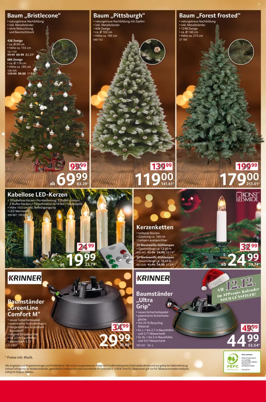 Aktueller Prospekt Selgros - Non Food - von 12.12 bis 24.12.2024 - strona 28 - produkty: angebot, angebote, aust, Bau, Baumschmuck, bett, eis, fernbedienung, gin, kerze, Kette, lack, Lacke, Lampe, leco, LED-Kerze, LG, natur, reis, Ria, Schmuck, Ti, timer, wasser, wassertank