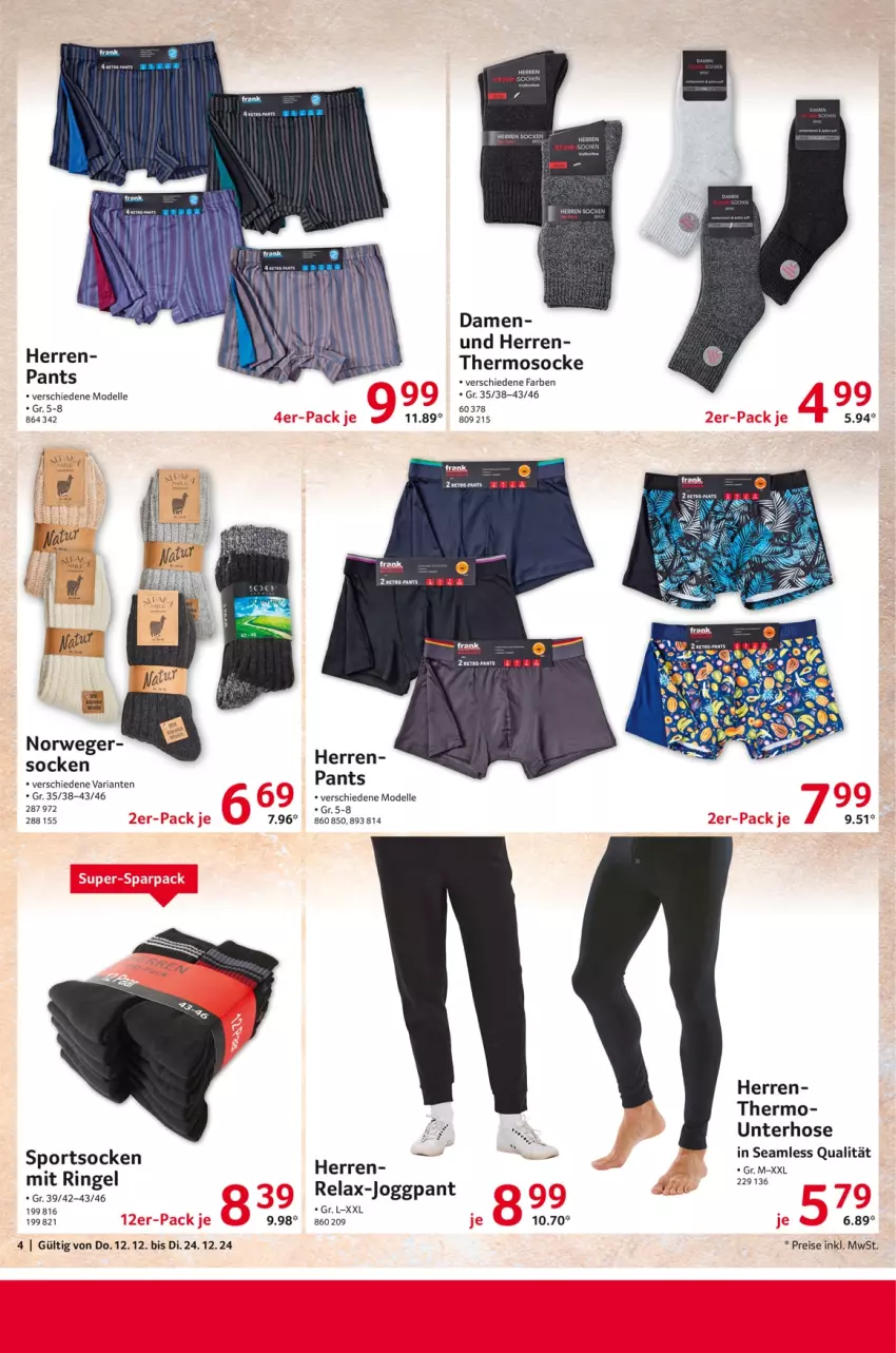 Aktueller Prospekt Selgros - Non Food - von 12.12 bis 24.12.2024 - strona 4 - produkty: dell, eis, elle, hose, Mode, Pants, reis, rel, Ria, ring, rwe, socken, Sport, sportsocken, tee, Ti