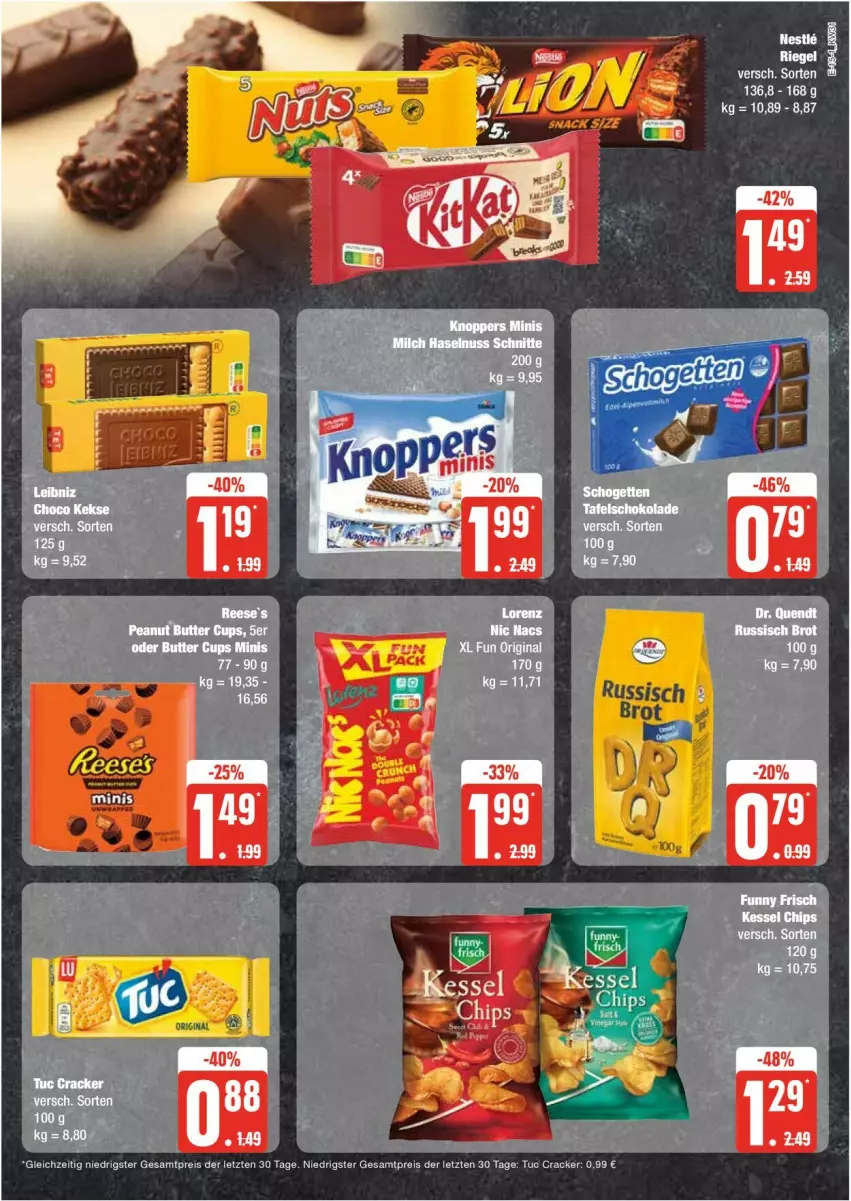 Aktueller Prospekt Edeka - Prospekte - von 29.07 bis 03.08.2024 - strona 15 - produkty: chips, cracker, eis, Funny Frisch, gin, reis, riegel, Ti, tuc, ZTE