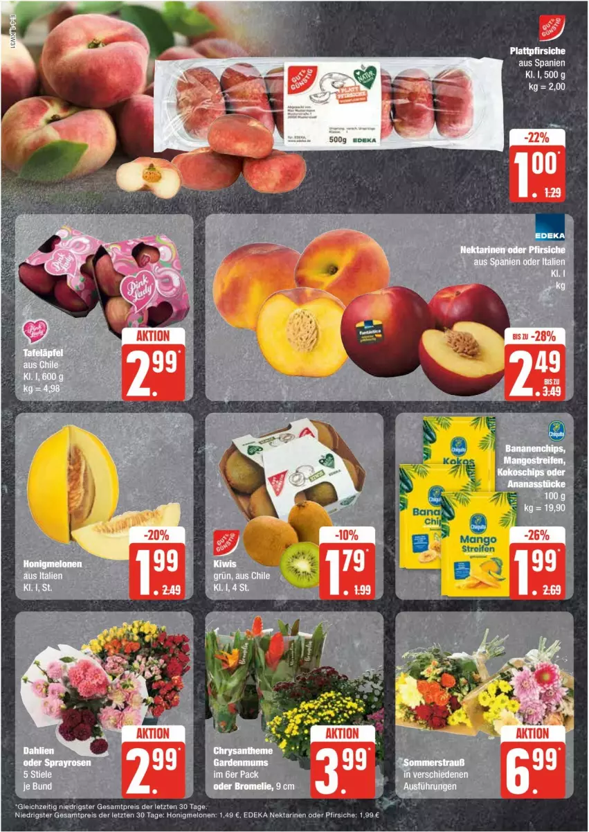 Aktueller Prospekt Edeka - Prospekte - von 29.07 bis 03.08.2024 - strona 4 - produkty: deka, eis, honig, honigmelone, honigmelonen, melone, melonen, Nektar, nektarinen, nektarinen oder, oder pfirsiche, pfirsich, pfirsiche, reis, Ti, ZTE