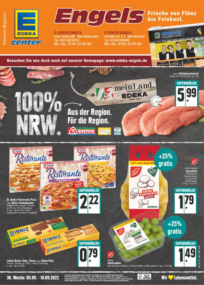 Aktueller Prospekt E Center - Angebote der Woche - von 05.09 bis 10.09.2022 - strona 1 - produkty: angebot, braten, cola, deka, Dr. Oetker, eis, elle, Engel, ente, Kette, lebensmittel, magazin, mars, pizza, reis, reiss, ristorante, ristorante pizza, sac, teller, Ti