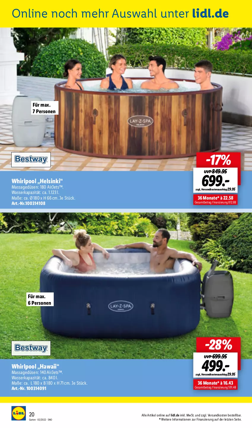 Aktueller Prospekt Lidl - Gartenmagazin 2022 - von 04.04 bis 15.05.2022 - strona 20 - produkty: Garten, ndk, pool, Ti, wasser, Whirlpool, ZTE