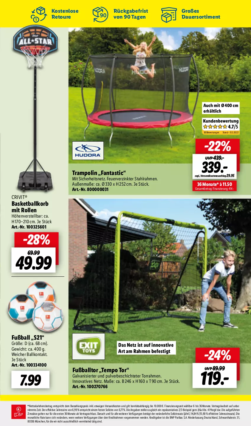 Aktueller Prospekt Lidl - Gartenmagazin 2022 - von 04.04 bis 15.05.2022 - strona 29 - produkty: asti, auer, ball, crivit, eis, elle, erde, fanta, Fußball, korb, ndk, reis, Tempo, Ti, Trampolin