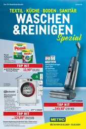 Gazetka promocyjna Metro - Waschen & Reinigen Spezial - Gazetka - ważna od 21.02 do 21.02.2024 - strona 1 - produkty: auer, auto, eis, elle, ente, flasche, Hartbodenreiniger, Intel, küche, Metro, Palette, persil, reiniger, Reinigung, reis, sonderposten, Spezi, teller, Ti, tisch, vollwaschmittel, waschmittel