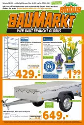 Gazetka promocyjna - Prospekt für Globus Baumarkt Achern - Gazetka - ważna od 11.02 do 11.02.2023 - strona 1 - produkty: Anhänger, asti, auer, ball, Bank, Bau, eis, HP, kraft, latte, Narzissen, pflanze, pflanzen, reis, rwe, Stier, Ti, topf, trauben, ZTE, zwiebel, zwiebeln