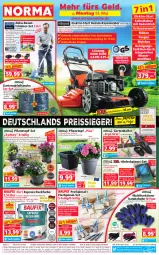 Gazetka promocyjna Norma - Norma - Gazetka - ważna od 20.05 do 20.05.2024 - strona 1 - produkty: abdeckplane, akku, asti, auer, auto, batterie, Bebe, blume, blumen, braun, Brei, decke, eis, Elektro, elle, Garten, gin, handschuhe, Holz, HP, kraft, Kugel, lack, Lacke, ladegerät, laufräder, LG, messer, ndk, nuss, pflanze, pflanzen, Pflanztopf, Pinsel, rasen, rasenmäher, rasentrimmer, Reinigung, reis, reiss, rwe, Schere, schnellladegerät, schuhe, senf, Tasche, Teleskop, Ti, tisch, topf, topf-set, tragegriff, Untersetzer, wasser