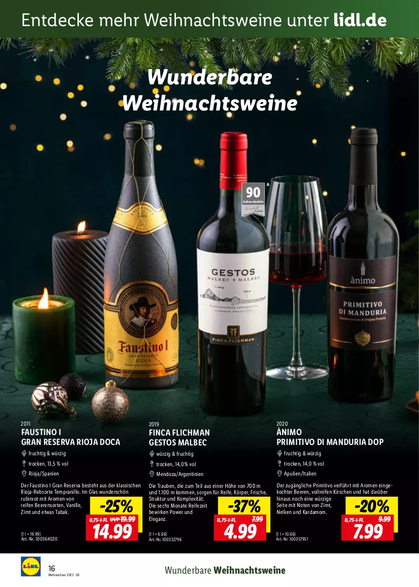 Aktueller Prospekt Lidl - Wein Entkorkt - von 09.11 bis 31.12.2023 - strona 16 - produkty: aust, beere, beeren, decke, frucht, kirsch, kirsche, kirschen, primitivo, reifen, Ria, rioja, Rubin, tempranillo, Ti, trauben, vanille, weihnachten, wein, weine