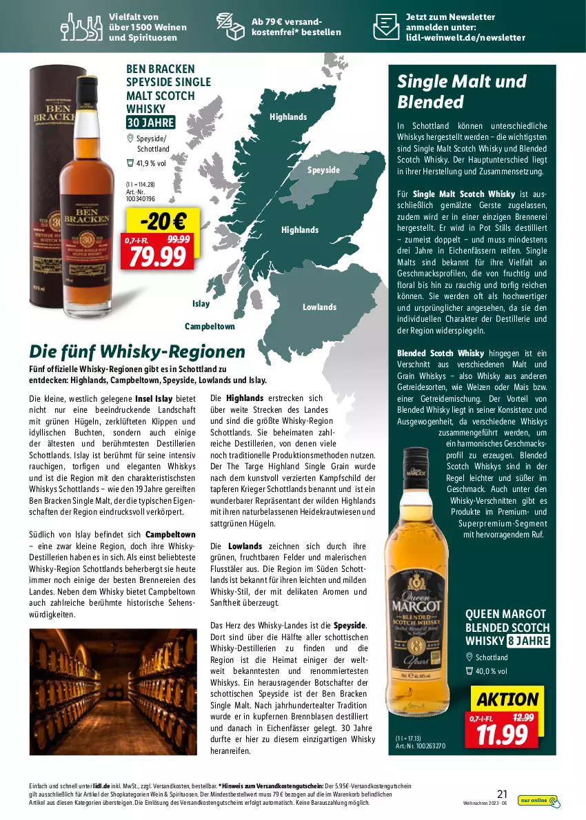 Aktueller Prospekt Lidl - Wein Entkorkt - von 09.11 bis 31.12.2023 - strona 21 - produkty: auto, blended scotch, blended scotch whisky, buch, decke, eis, elle, erde, frucht, gutschein, Heidekraut, Heu, korb, Kraut, leine, LG, mac, mais, natur, ndk, Oral B, Rauch, reifen, schnitten, schott, scotch, scotch whisky, single malt, spiegel, spirituosen, Ti, tisch, versandkostenfrei, weihnachten, wein, weine, whisky, Wild, ZTE