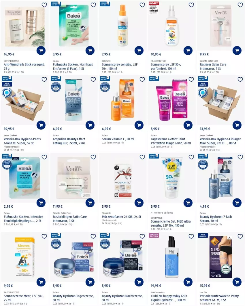 Aktueller Prospekt Dm Drogerie - Prospekte - von 14.07 bis 20.07.2022 - strona 3 - produkty: Babylove, creme, Creme gel, dennree, dip, Effect, feuchtigkeitspflege, gillette, hyaluron, Hygiene-Pants, Maske, medizinprodukt, nachtcreme, Pants, panty, pflaster, rasierer, Rasierklinge, rasierklingen, Ria, rum, Serum, socken, sonnencreme, sonnenspray, tagescreme, Ti, Unterwäsche, vita, Vitamin C