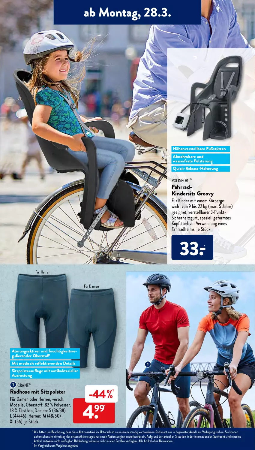 Aktueller Prospekt AldiSud - ALDI Aktuell - von 28.03 bis 02.04.2022 - strona 2 - produkty: alle artikel ohne dekoration, angebot, dekoration, dell, eis, elle, Fahrrad, fahrradhelm, gin, hose, Kinder, Kindersitz, kleid, Kleidung, Mode, rel, resa, rwe, Spezi, Sport, Ti, Tiere, wasser, ZTE