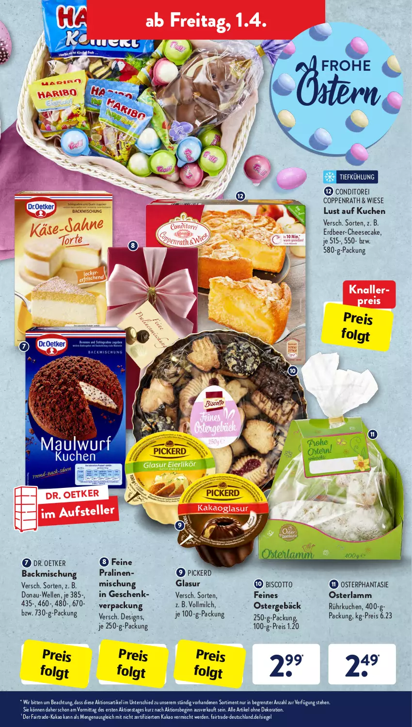 Aktueller Prospekt AldiSud - ALDI Aktuell - von 28.03 bis 02.04.2022 - strona 29 - produkty: alle artikel ohne dekoration, backmischung, biscotto, cheesecake, coppenrath, dekoration, Dr. Oetker, eis, elle, erde, gin, je 250-g-packung, kakao, knallerpreis, kuchen, lamm, LG, Lust auf Kuchen, milch, pralinen, reis, teller, Ti, vollmilch, ZTE