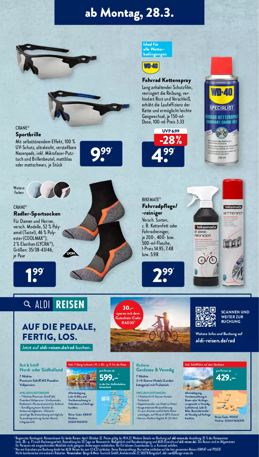 Aktueller Prospekt AldiSud - ALDI Aktuell - von 28.03 bis 02.04.2022 - strona 3 - produkty: aldi, axe, beutel, Brille, buch, dell, E-Bike, eis, elle, erde, Fahrrad, flasche, GPS, gutschein, inklusivleistungen, Kette, kurtaxe, LG, mikrofaser, Mode, pril, radler, reiniger, reis, Ria, ring, socken, Sport, Sportbrille, sportsocken, tender, Ti, tuc, uhr, uv-schutz, ZTE