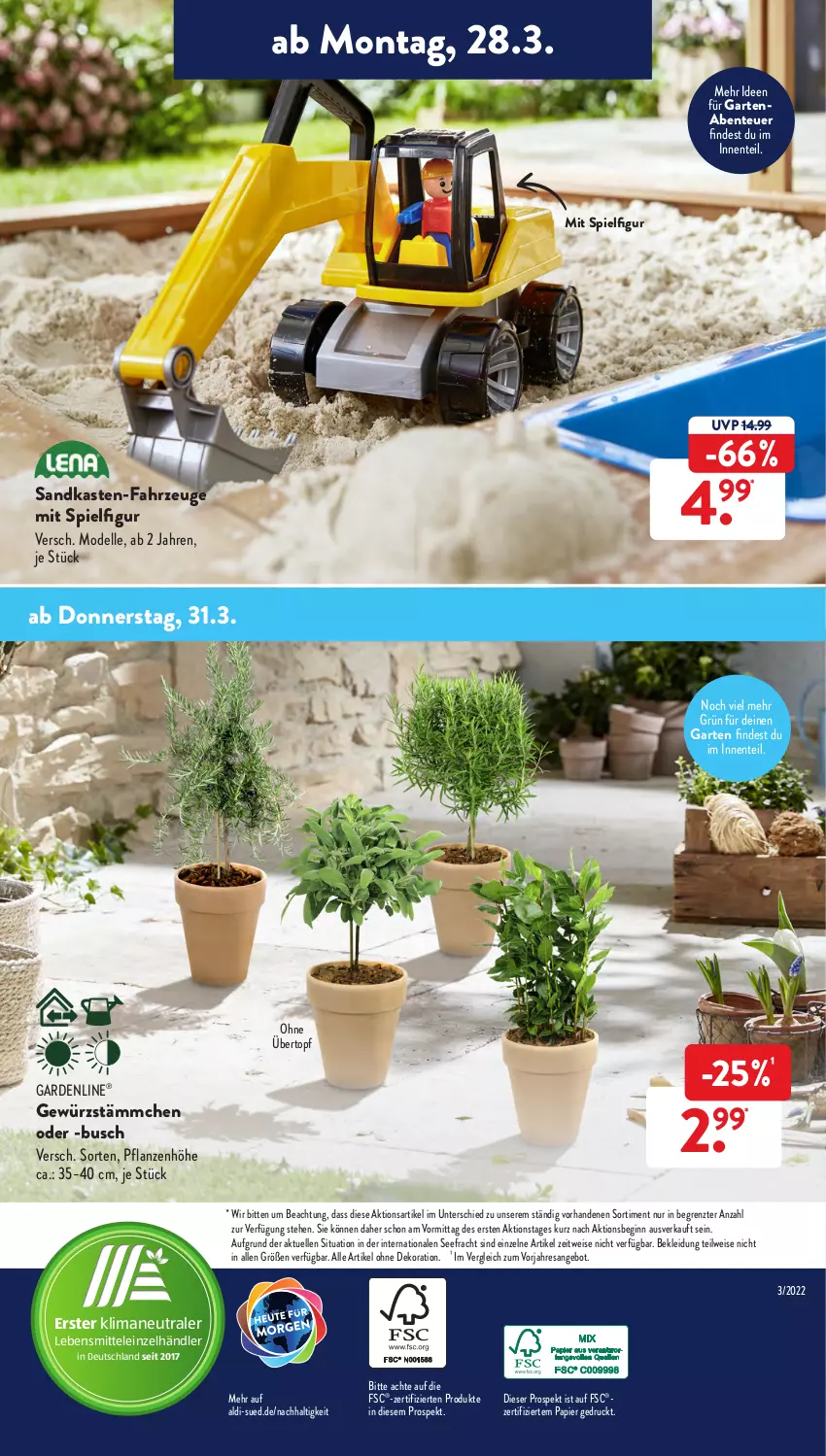 Aktueller Prospekt AldiSud - ALDI Aktuell - von 28.03 bis 02.04.2022 - strona 37 - produkty: aldi, alle artikel ohne dekoration, angebot, dekoration, dell, eis, elle, ente, Garten, gewürz, gin, kleid, Kleidung, lebensmittel, Mode, ndk, papier, pflanze, pflanzen, reis, resa, Sandkasten, Ti, topf, übertopf, ZTE