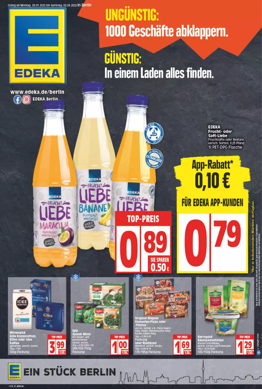 Aktueller Prospekt Edeka - Angebote der Woche - von 28.03 bis 02.04.2022 - strona 1 - produkty: angebot, deka, eis, ente, flasche, reis, Ti, top-preis