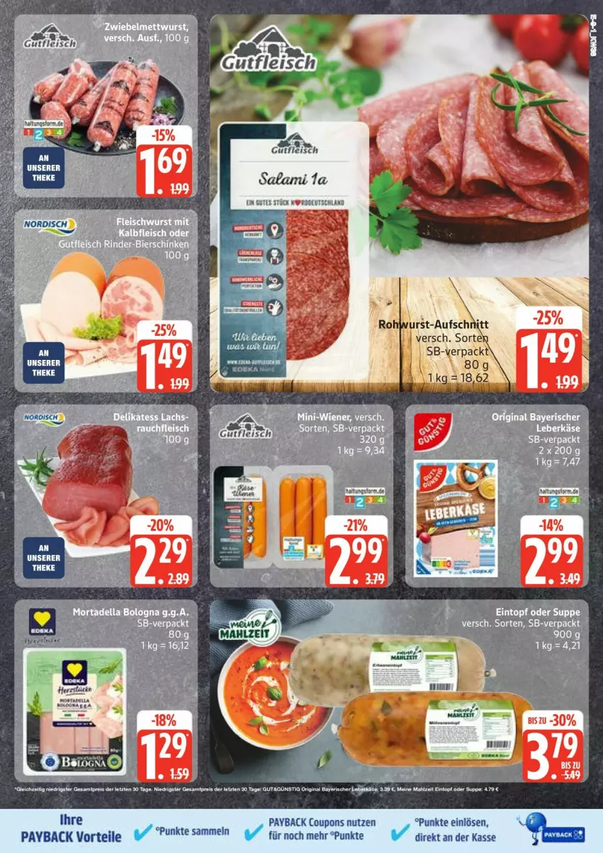 Aktueller Prospekt Edeka - Prospekte - von 15.09 bis 20.09.2025 - strona 9 - produkty: aufschnitt, coupon, coupons, eier, payback, wurst