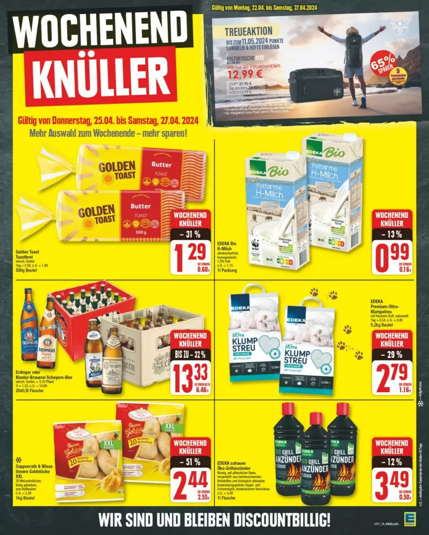 Aktueller Prospekt Edeka - Prospekte - von 20.04 bis 27.04.2024 - strona 15 - produkty: bio, deka, edeka bio, golden toast, Hefte, Ti, toast