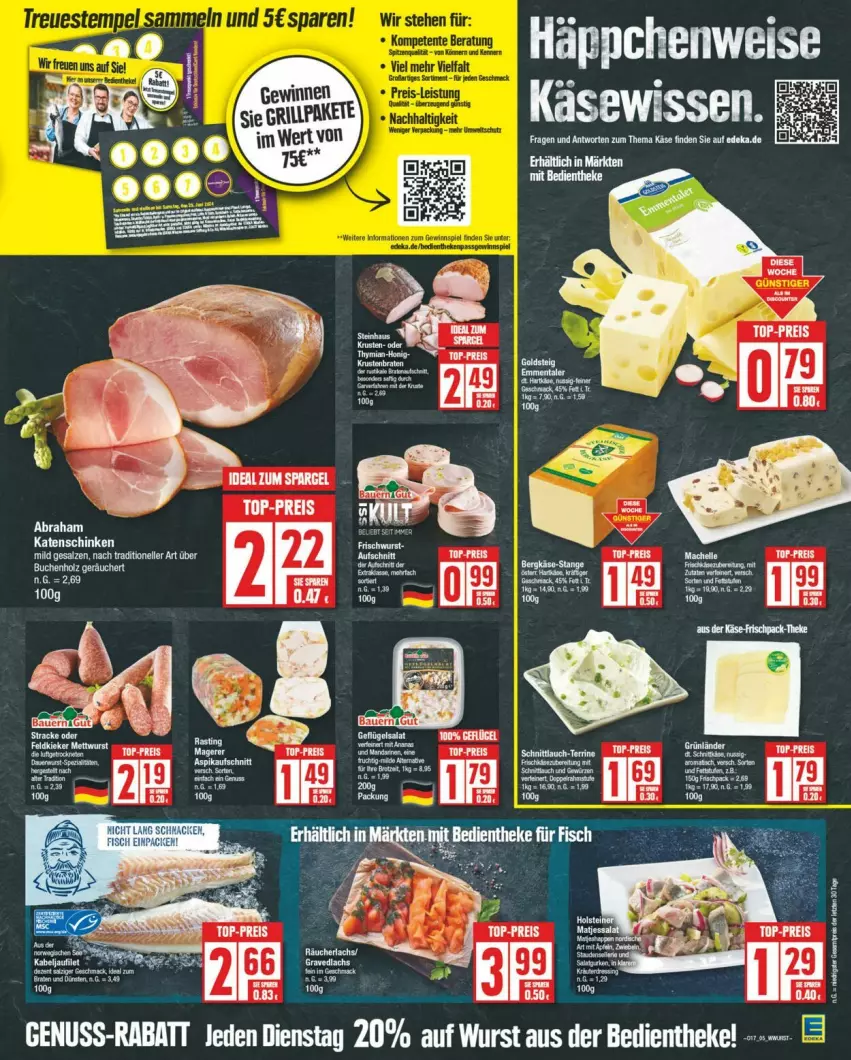 Aktueller Prospekt Edeka - Prospekte - von 20.04 bis 27.04.2024 - strona 5 - produkty: braten, buch, deka, eis, elle, grill, Holz, Käse, katenschinken, salz, schinken, schnittlauch, sim, terrine, Ti