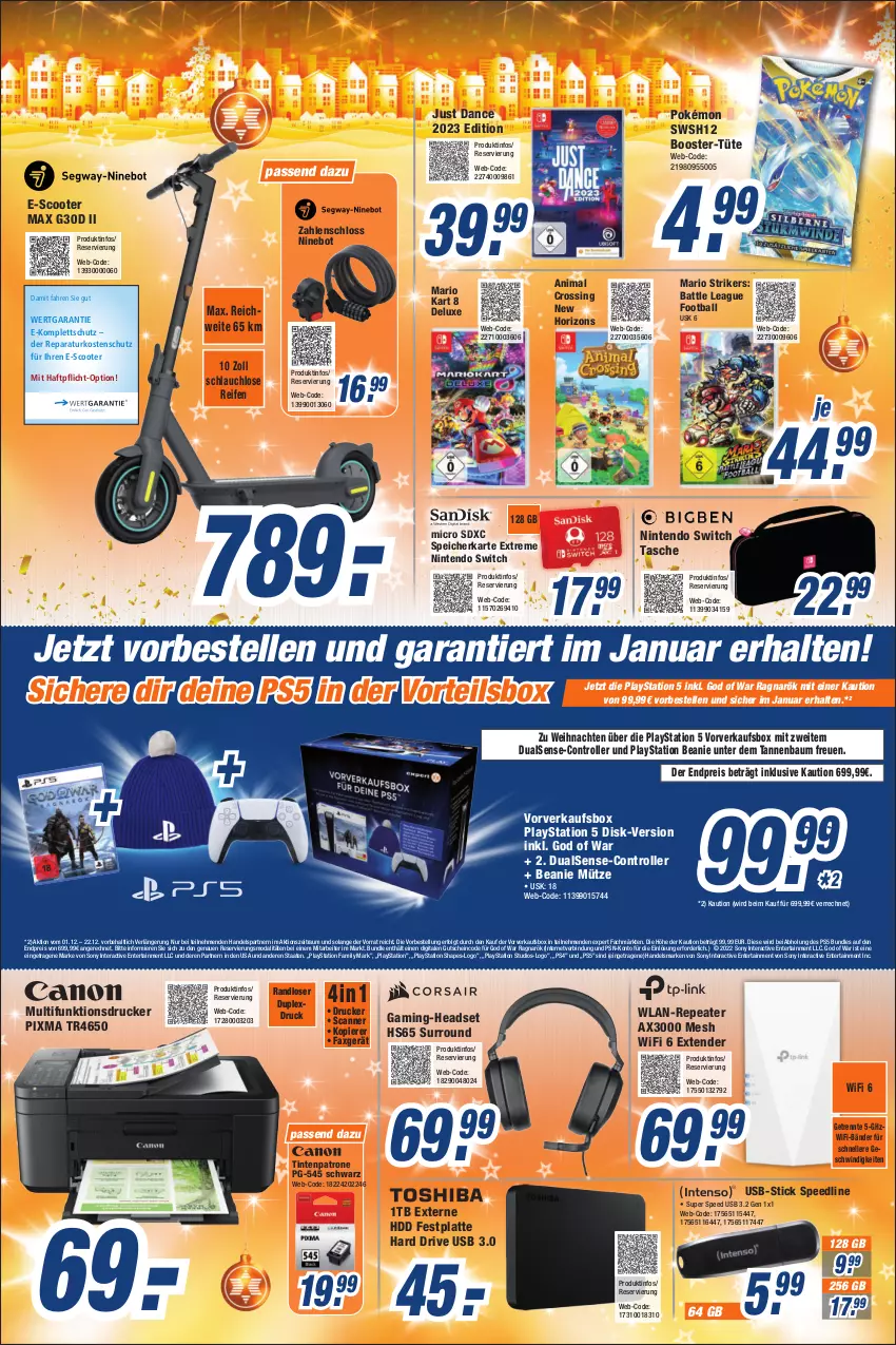 Aktueller Prospekt Expert Bonn - Prospekte - von 17.12 bis 23.12.2022 - strona 9 - produkty: ball, Bau, Beanie, drucker, eis, elle, ente, festplatte, gaming-headset, gutschein, HDD, Headset, latte, lays, LG, multifunktionsdrucker, Mütze, nintendo, Nintendo Switch, PlayStation, PlayStation 5, ps4, reifen, reis, Roller, Scanner, schlauch, scooter, sony, spee, Speedline, speicherkarte, Tannenbaum, Tasche, tender, Ti, Tintenpatrone, Tüte, usb, weihnachten