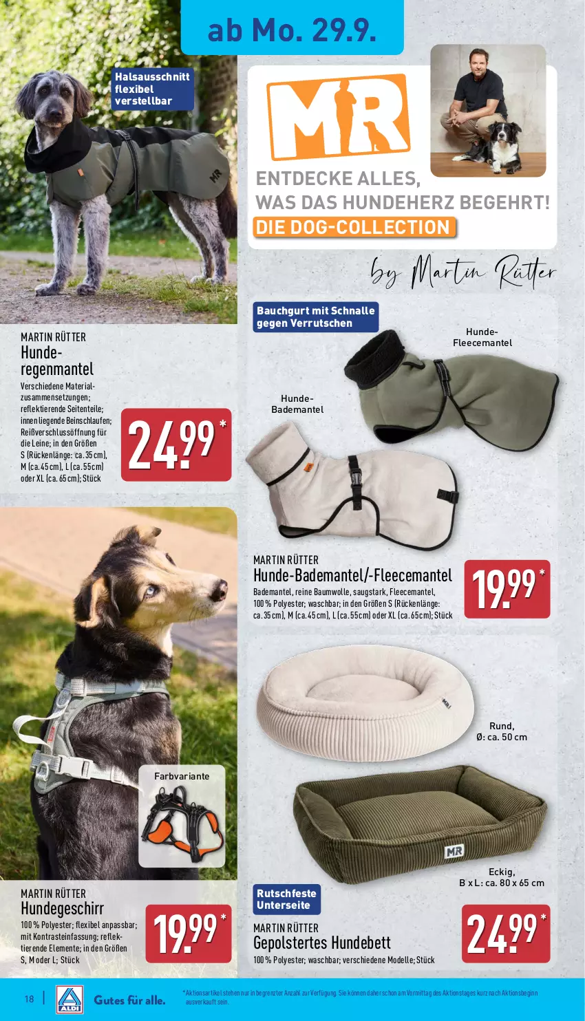 Aktueller Prospekt Aldi Nord - Von Montag - von 29.09 bis 04.10.2025 - strona 18 - produkty: Bad, Bademantel, Bau, baumwolle, bett, decke, dell, elle, ente, geschirr, gin, Hundebett, Laufen, leine, Liege, Mantel, Mode, reine baumwolle, Ria, Ti, Tiere, wolle, ZTE