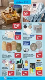 Gazetka promocyjna Aldi Nord - Von Montag - Gazetka - ważna od 04.10 do 04.10.2025 - strona 14 - produkty: auer, bambus, batterie, batterien, Couch, Crofton, decke, Deckel, Duftkerze, eis, Feuerzeug, getränk, getränke, gin, kerze, kissen, kuscheldecke, lack, Lacke, laterne, LG, natur, Ria, Schal, Schale, Serviette, servietten, sitzkissen, snack, Tasche, taschen, tee, Teelicht, teelichte, Ti, timer, tisch, ZTE