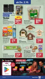 Gazetka promocyjna Aldi Nord - Von Montag - Gazetka - ważna od 04.10 do 04.10.2025 - strona 23 - produkty: AA-Batterien, aldi, alleinfuttermittel, batterie, batterien, Bau, beutel, Bewegungssensor, blume, blumen, dell, deo, eimer, eis, erdnuss, gin, google play, guthabenkarte, Holz, kamera, Kette, Knödel, kokos, kokosnuss, Meisenknödel, Mode, müsli, nuss, ring, sonnenblume, sonnenblumen, Sonnenblumenkerne, speicherkarte, Ti, usb, Vogelfutter, Wild, Wildkamera, ZTE