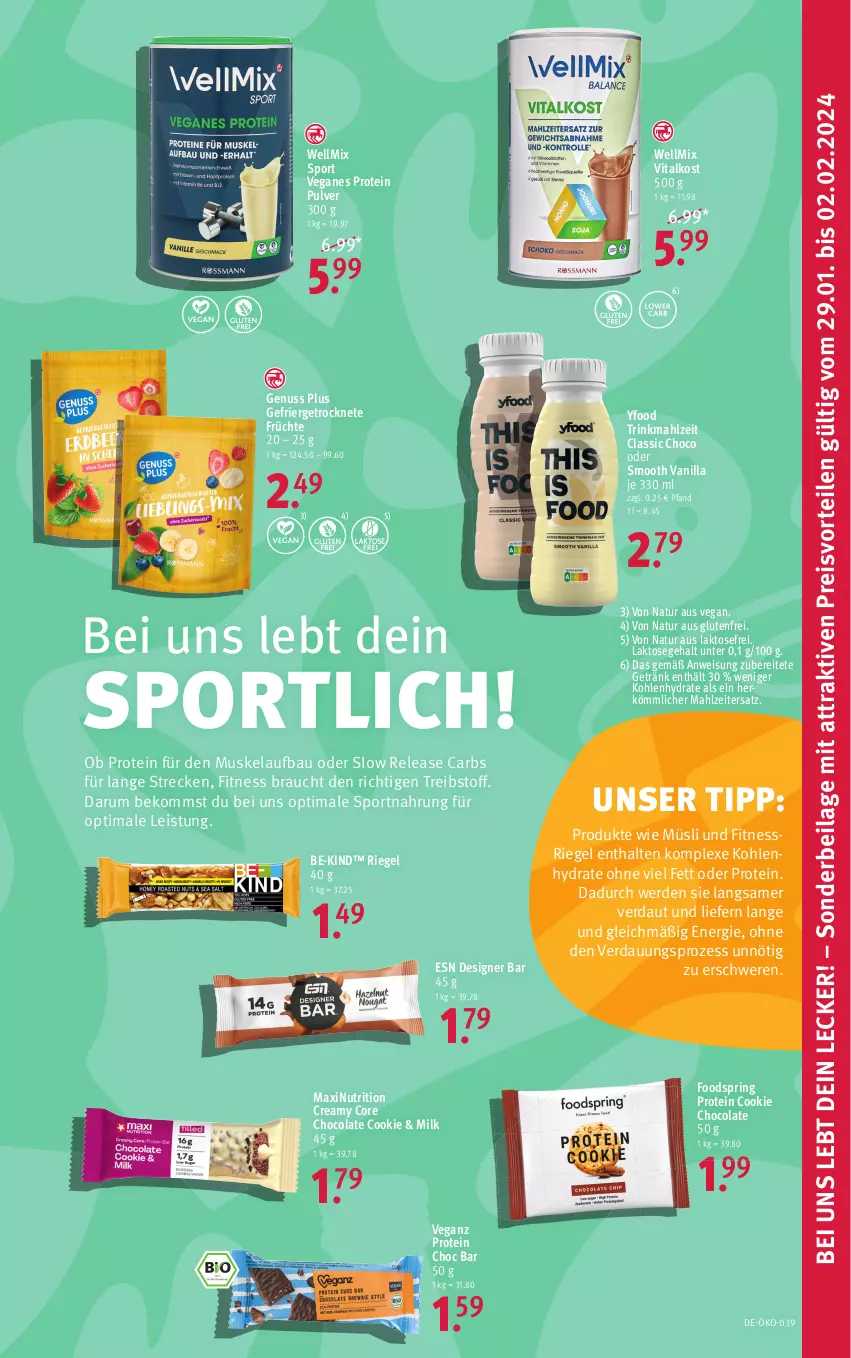 Aktueller Prospekt Rossmann - Prospekte - von 22.01 bis 05.05.2024 - strona 9 - produkty: Bau, Be-Kind, beko, cola, cookie, eis, erde, früchte, getränk, ilag, müsli, natur, nuss, preisvorteil, Rauch, reis, rel, riegel, ring, rum, Sport, Ti, vita