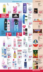 Gazetka promocyjna Rossmann - Prospekte - Gazetka - ważna od 05.05 do 05.05.2024 - strona 13 - produkty: Adidas, Bad, balsam, Bebe, body, body lotion, body milk, bodylotion, bruno banani, burgunder, chips, chipsfrisch, creme, deo, deo roll-on, deospray, deospray 150 ml, dusche, ferrero, feuchtigkeitspflege, funny-frisch, garnier, isana, Kinder, körperpflege, Lotion, magazin, Mixa, neutrogena, nivea, nuss, oder deo roll-on, olive, palmolive, riegel, riesling, roll-on, salz, sana, schaumbad, snickers, spartipp, spätburgunder, Ti