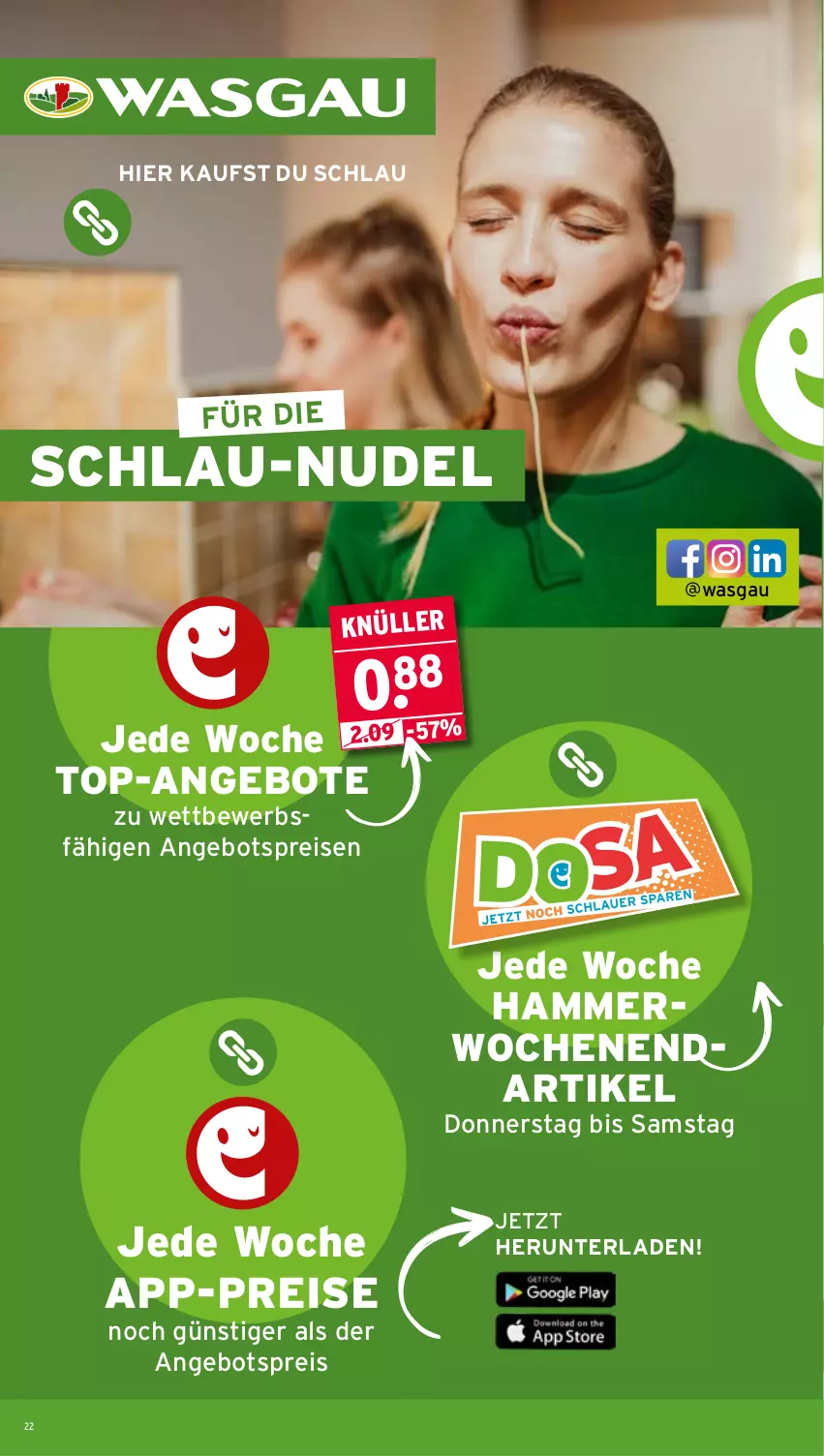 Aktueller Prospekt Wasgau - von 27.04 bis 02.05.2026 - strona 22 - produkty: angebot, angebote, angebotspreis, bsf, eis, nudel, reis, Ti, top-angebot