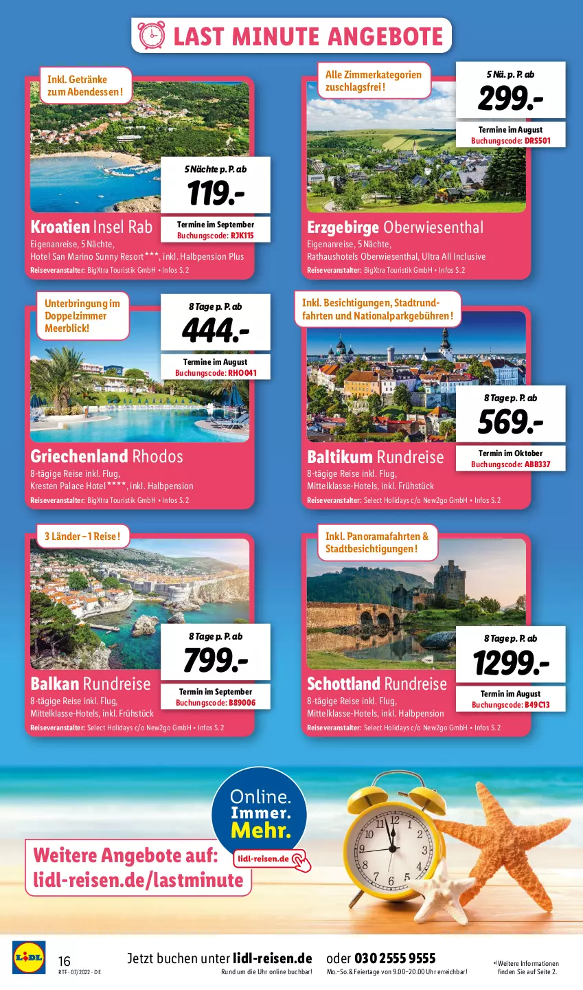 Aktueller Prospekt Lidl - Themenflyer Juli 2022 - von 13.07 bis 14.09.2022 - strona 16 - produkty: angebot, angebote, buch, eier, eis, getränk, getränke, rama, reis, reiseveranstalter, ring, schott, Ti, uhr