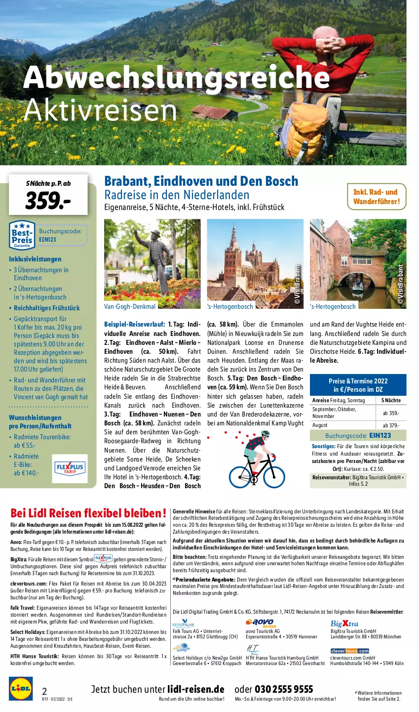 Aktueller Prospekt Lidl - Themenflyer Juli 2022 - von 13.07 bis 14.09.2022 - strona 2 - produkty: angebot, angebote, auer, axe, Berger, bosch, Brei, buch, deka, E-Bike, eier, eis, elle, erde, Heu, individuelle abreise, inklusivleistungen, koffer, kreuzfahrten, kurtaxe, LG, mam, natur, reis, reiseveranstalter, reiseverlauf, reiss, rel, rezept, ring, rum, Sport, telefon, Ti, uhr, usb