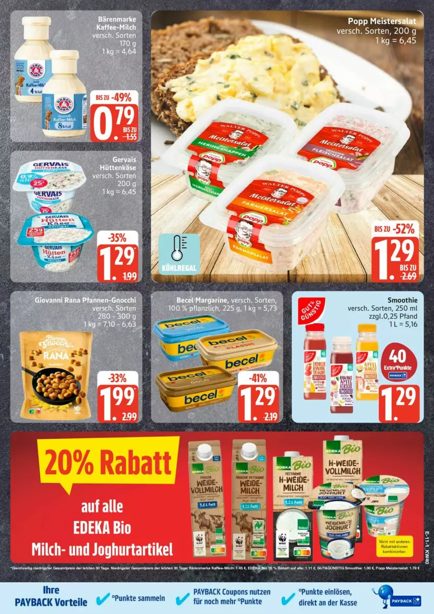 Aktueller Prospekt Edeka - Prospekte - von 28.09 bis 03.10.2026 - strona 15 - produkty: batterie, coupon, coupons, eis, margarine, milch, payback, reis, smoothie, tesa, Ti, vollmilch, ZTE
