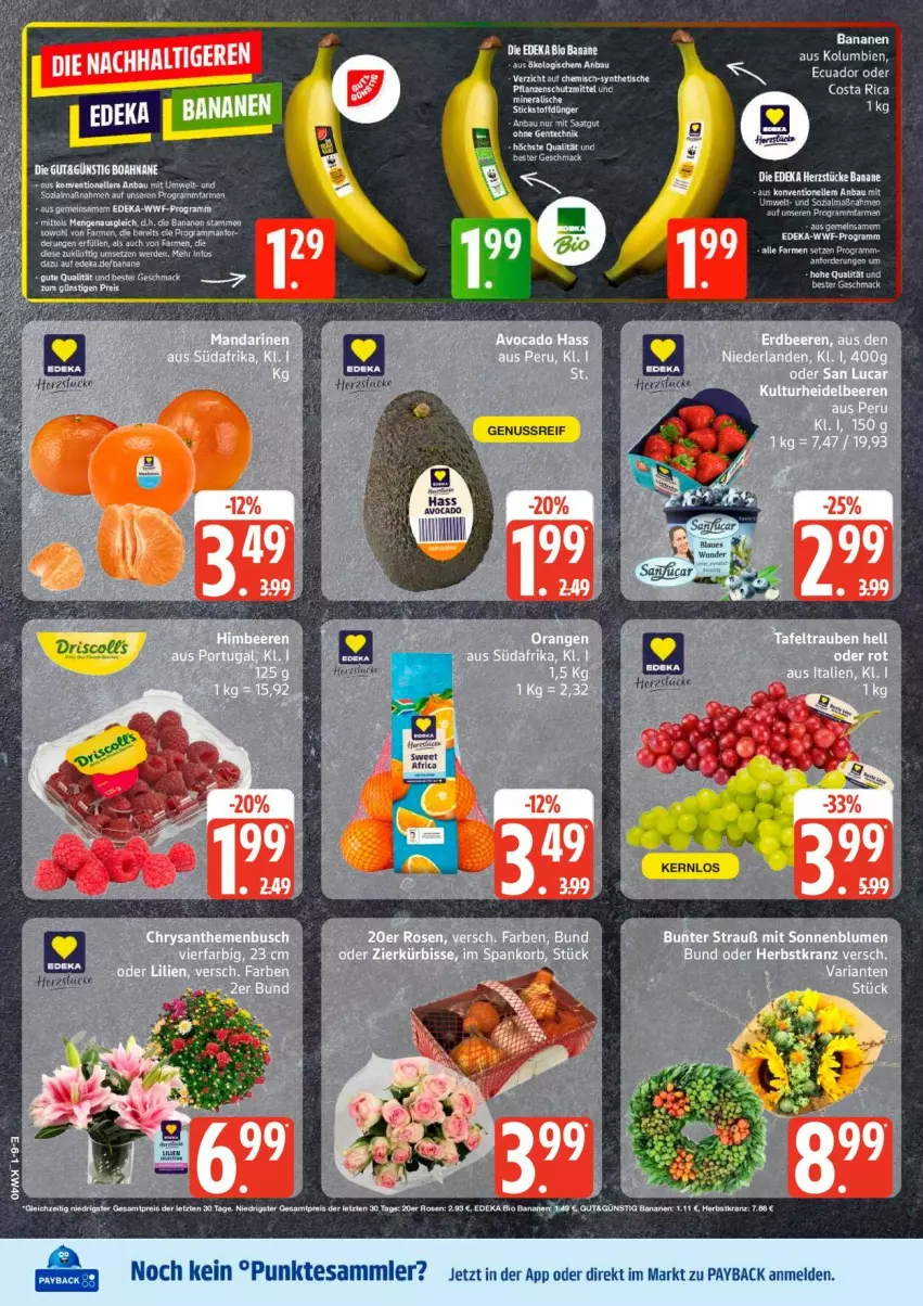 Aktueller Prospekt Edeka - Prospekte - von 28.09 bis 03.10.2026 - strona 7 - produkty: banane, bananen, Bau, bio, deka, dell, edeka bio, eis, elle, Kranz, nuss, payback, reis, rosen, tee, tesa, Ti, ZTE