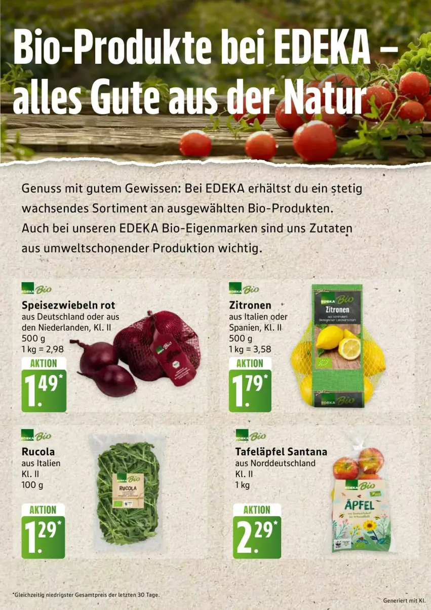 Aktueller Prospekt Edeka - Prospekte - von 28.09 bis 03.10.2026 - strona 9 - produkty: bio, cola, deka, edeka bio, eis, nuss, reis, rucola, Speisezwiebeln, tafeläpfel, Ti, zitrone, zitronen, ZTE, zwiebel, zwiebeln