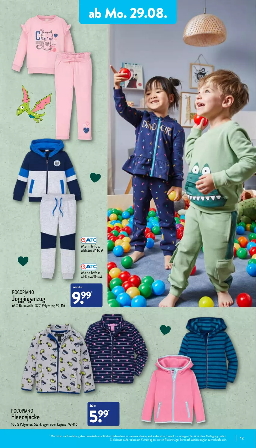 Aktueller Prospekt Aldi Nord - Aldi-Aktuell - von 29.08 bis 03.09.2022 - strona 13 - produkty: aldi, Anzug, Bau, baumwolle, Fleecejacke, garnitur, gin, Jacke, pocopiano, Ti, wolle, ZTE