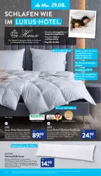 Gazetka promocyjna Aldi Nord - Aldi-Aktuell - Gazetka - ważna od 03.09 do 03.09.2022 - strona 12 - produkty: auer, ball, Bau, baumwolle, decke, ente, Germ, gin, kissen, Kissenbezug, kopfkissen, kraft, Liege, natur, reine baumwolle, rwe, Ti, wolle, ZTE