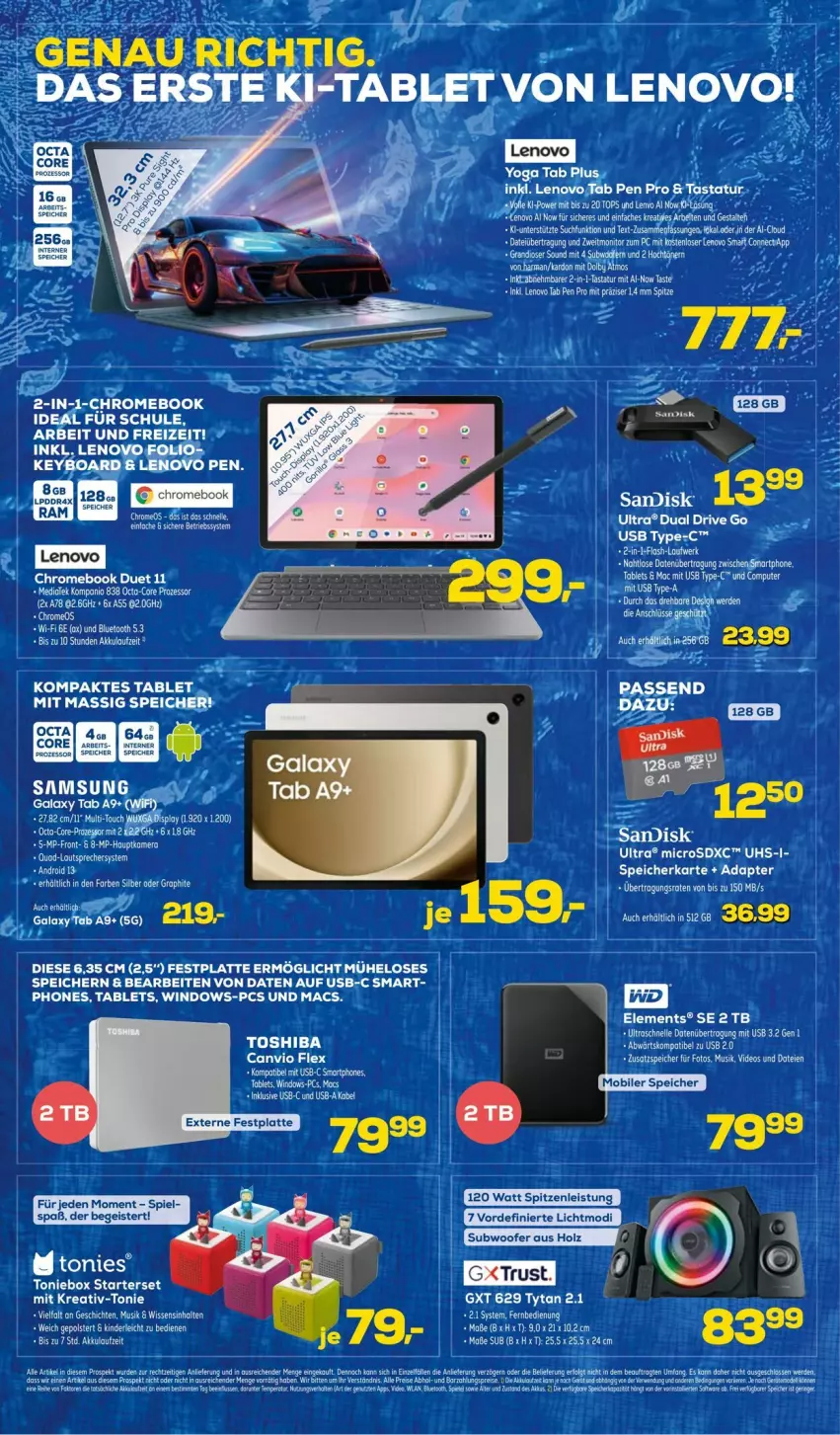 Aktueller Prospekt Euronics - Prospekte - von 04.06 bis 15.06.2025 - strona 2 - produkty: adapter, bier, eis, elle, festplatte, latte, lenovo, microsd, microsdxc, speicherkarte, tablet, Tastatur, Ti, toshiba, usb, Zelt, ZTE
