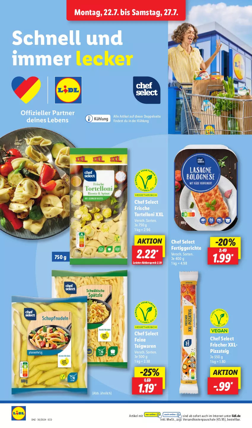 Aktueller Prospekt Lidl - Aktionsprospekt - von 22.07 bis 27.07.2024 - strona 4 - produkty: aktionspreis, eis, fertiggericht, fertiggerichte, ndk, pizza, Pizzateig, reis, Schal, Schale, teigwaren, Ti, torte, tortelloni, ZTE